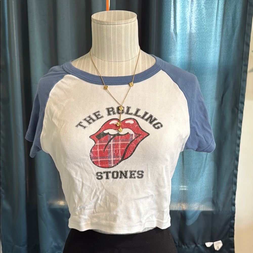 The Rolling Stones Raglan Crop Top